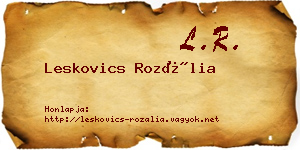 Leskovics Rozália névjegykártya